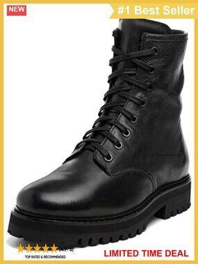 Thursday Boot Co. Lace Up Leather Combat Boots Ankle Heeled